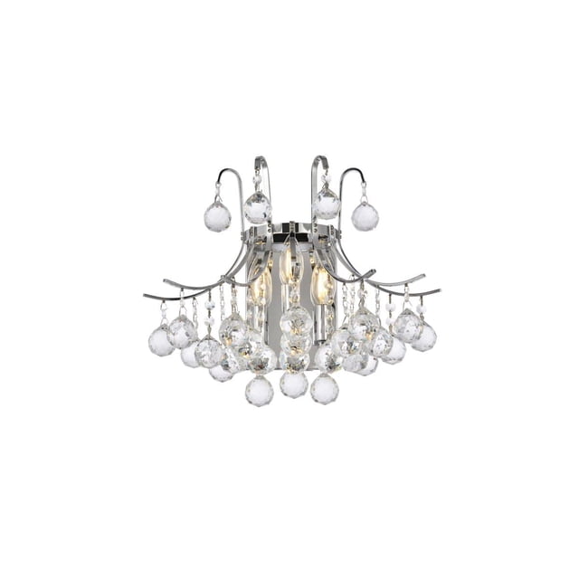 Elegant Lighting Toureg Transitional 6 Light E12 Crystal Wall Sconce Chrome