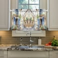 thumbnail image 5 of Flowers Painting Houses Kitchen Curtains Half Tier Curtain 2 Rod Pockets Bathroom Bedroom Cupborad Living Room 27"x36", 5 of 8