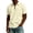 #02Beige, variant on Men Half Zip Lapel Short Sleeve Polo Shirt Breathable Casual Chest Pocket Lightweight Solid Color Daily Tops XL