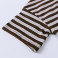thumbnail image 5 of HXWCHs Boys tank tops Boys Summer Striped Short Sleeve T-Shirt Color Block Crewneck Pullover Casual Tee top Brown 3-4 Years, 5 of 8