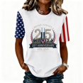 thumbnail image 2 of Domzest 9/11 25th Anniversary Shirt for Women Never Forget Patriotic T-Shirt Short Sleeve Crew Neck USA Flag Graphic Tee White M, 2 of 6