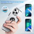 thumbnail image 4 of Hidden Series Designed for iPhone 13 Pro Case 5G, [Heat Dissipation] [No Fall-Off Kickstand] 360°Metal Ring,Military Grade Shockproof Phone Case for iPhone 13 Pro 6.1 Inch, Silver, 4 of 7