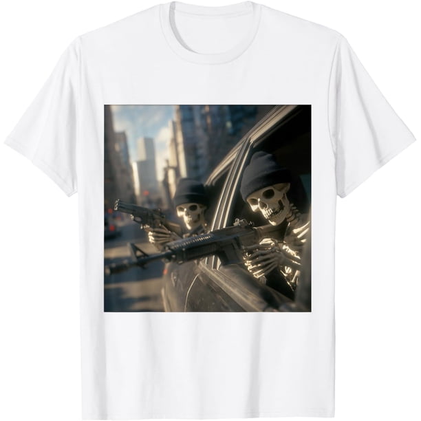 Camiseta divertida de Halloween de Gángster Skeleton Thug Meme Street