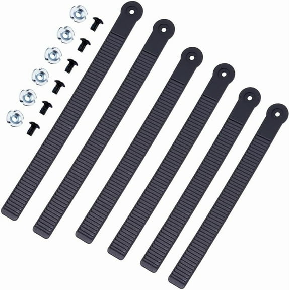 6 Sets 3 Sizes Snowboard Binding Straps Replacement 206/227/264mm Snowboard Ladder Strap Binding PVC Elastic Strap-in Snowboard Binding Straps for Snowboard Binding Replacement