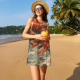 thumbnail image 3 of Fotbe Gigantic Skull In Clouds Vestido de Verano sin Mangas para Mujer – Vestido Midi Línea A, Estilo Camiseta Floral, Vestido Playero Casual y Fluido, 3 of 7