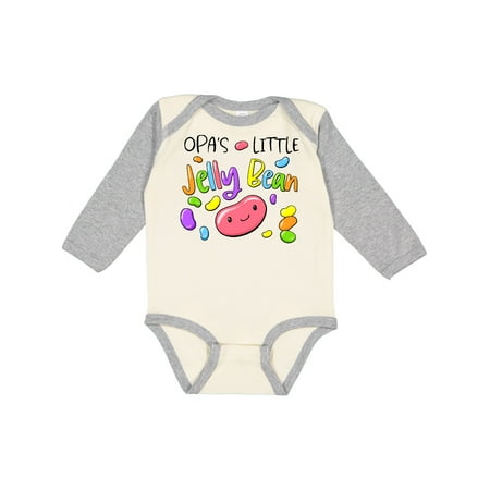 

Inktastic Opa s Little Jellybean Cute Easter Candy Gift Baby Boy or Baby Girl Long Sleeve Bodysuit