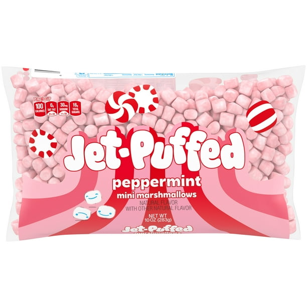 JetPuffed Peppermint Mini Marshmallows, 10 oz Bag