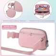 thumbnail image 4 of HAHDAXIA HVJCEZ Sacs Banane pour Femmes Hommes, Sac de Taille Mode Mini Bandoulière Ajustable pour Course, Randonnée et Voyage, a_Pink, Petit, 4 of 6
