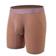 thumbnail image 2 of Pounoo New Underpants for Men Ice Silk Underwear Solid Color Underwear Mid Waist Underwear Soft Satiny Swim Briefs for Men New Arrivals Underpants Coffee, 2 of 5