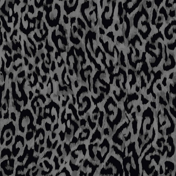 Nicole Miller Laid Back Leopard Black Peel & Stick Wallpaper
