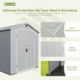 thumbnail image 5 of Patiowell 6'x10' Resin Storage Shed, Lockable Door & Window, Durable All-Weather Outdoor Shed for Garden & Tool Storage, Light Gray, 5 of 9
