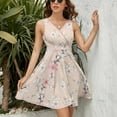 thumbnail image 3 of Pink Wild Flowers on Isolated Pastel Women's Tank Dress V Neck Sleeveless Summer Sundress, 3 of 7