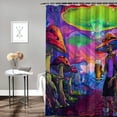thumbnail image 2 of JEUXUS Shower Curtain Alien Cool Alien Fantasy Mushroom Multiple Sizes White, 2 of 7