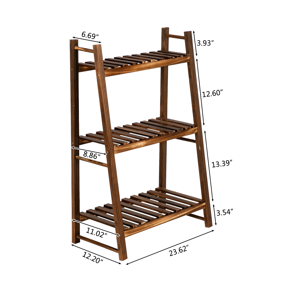 MeshWorks © 3 Tier Plant Shelving with Wood Top