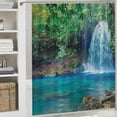 thumbnail image 6 of Orinice Waterfall Forest Blue Pool Bathroom Decor Set Polyester Fabric Fashion Shower Curtain Set with Hooks 69x72, 6 of 7