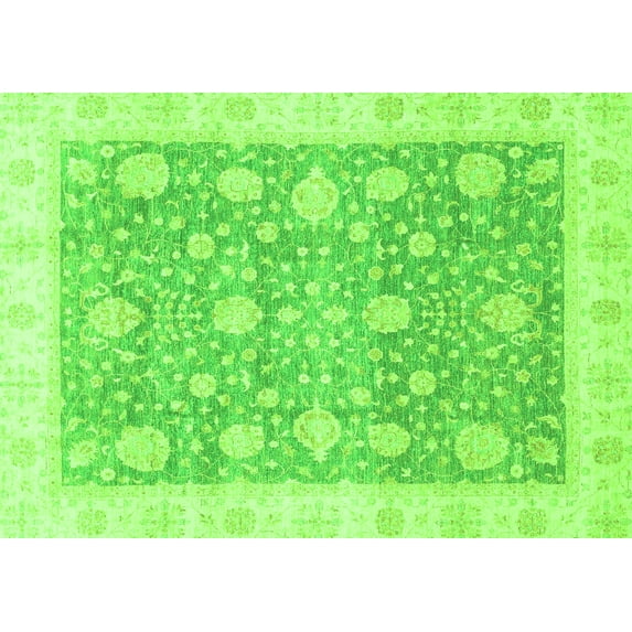 Ahgly Company Indoor Rectangle Oriental Green Traditional Area Rugs, 5' x 8'