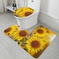 thumbnail image 5 of Sunflower Bathroom Rug Set of 3, No Silp Washable Cover Floor Rug Decorations for Kitchen Bathroom Bedroom, 5 of 7
