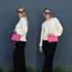 thumbnail image 2 of Bandolera Dasein para mujer, pequeña, acolchada, fucsia, 2 of 6