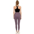 thumbnail image 3 of Women's V Cut Cross Waist Yoga Leggings with Pockets High Rise Workout Pants, 3 of 6