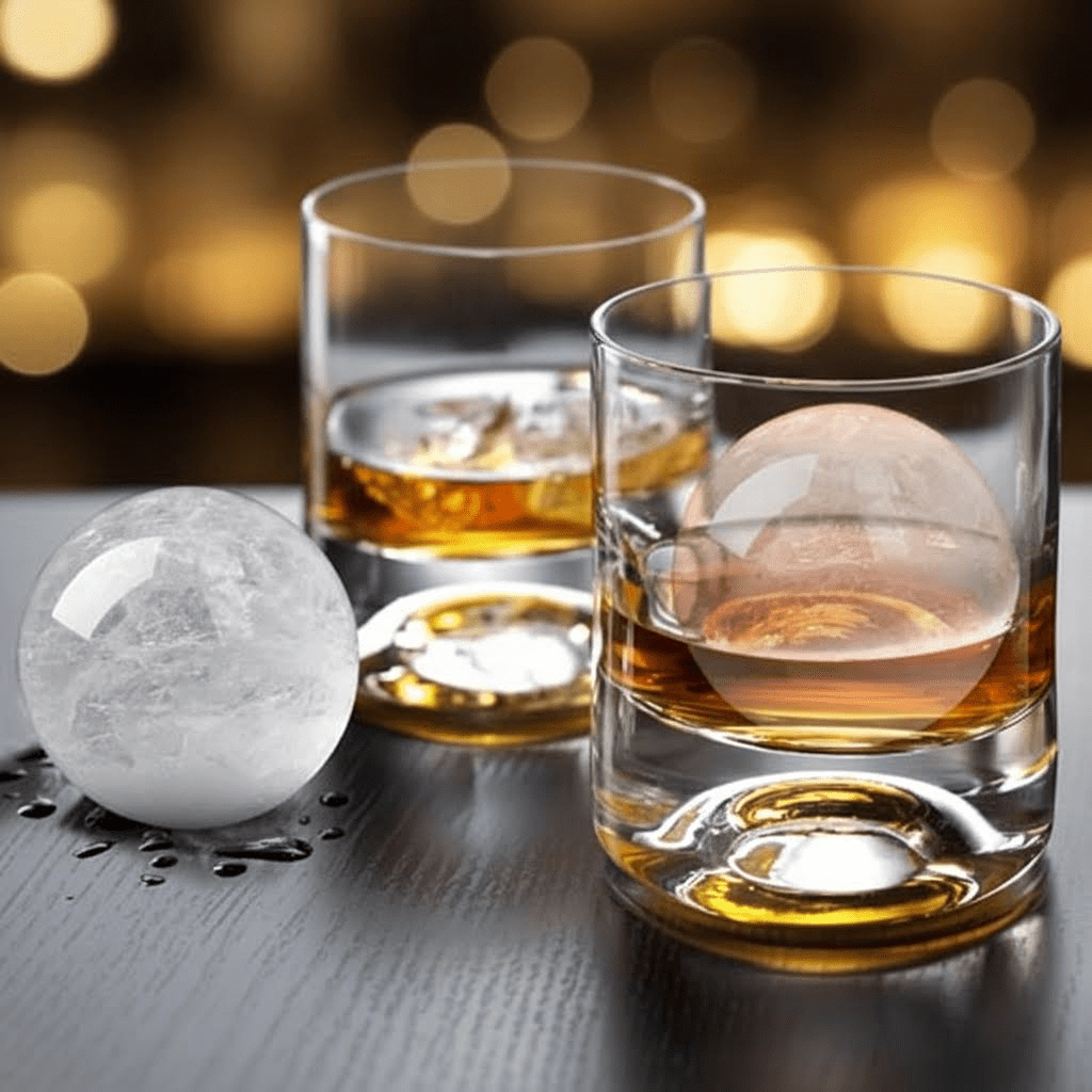 Reusable 2.5 Inch Silicone Ice Ball Maker with Lids and Funnel, Easy Release Round Ice Sphere Mold for Whiskey, Cocktails, Bourbon, and Drinks