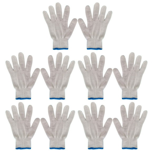EeaseMX 10 guantes de protección laboral de hilo de algodón resistente al desgaste para mecánicos de obras de construcción, para fábricas domésticas.