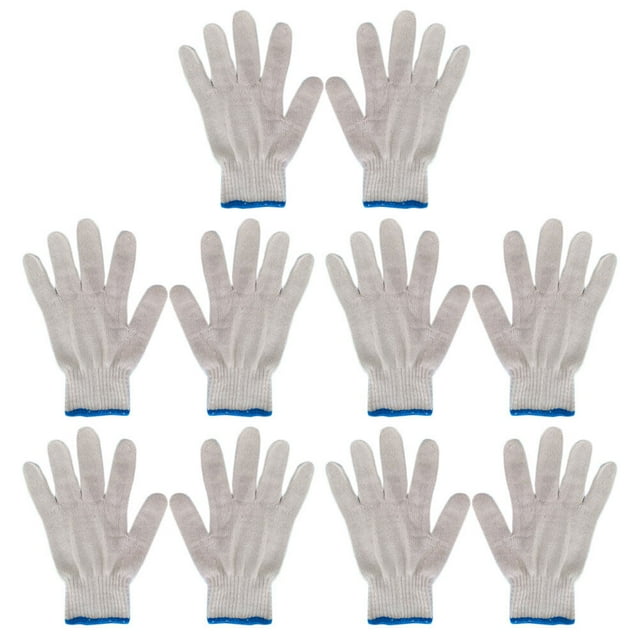 MasteelfCA 10 Pcs Gants de Protection en Coton Résistant à l'Usure pour Chantier de Construction Mécanicien Gants de Protection pour Maison Usine