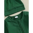 thumbnail image 6 of CIYCuIT 3M 6M Newborn Baby Girls Boys Footies Rompers Solid Color Long Sleeve Zipper Jumpsuit Infant Casual Playsuit with Hat Spring Fall Daily Clothes, 6 of 9
