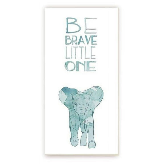 Be Brave Little One Elephant Rustic Framed Wood Wall Sign 9x18 (Unframed)