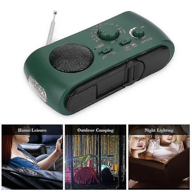 Nueva llegada multifuncional Radio manivela Solar carga USB Fm Am Radio meteorológica linterna Led de emergencia