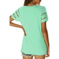 thumbnail image 4 of Femmes Dentelle Chemises à Manches Courtes Tops Décontractés Col Rond Tee Shirt, 4 of 4