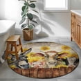 thumbnail image 3 of Farmhouse Cow Pig Round Area Rug 3Ft Washable Small Circle Rugs for Kitchen Entryway, Vintage Wooden Farm Animals Non-Slip Carpet Floor Mats Indoor Outdoor Carpet Runner Aesthetic Home Decor, 3 of 8