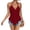 Wine #019, variant on Women's Halter Hollow Out Tank Tops V Neck Tie Back Ruffled Hem Blouses Summer Casual Shirts, XS