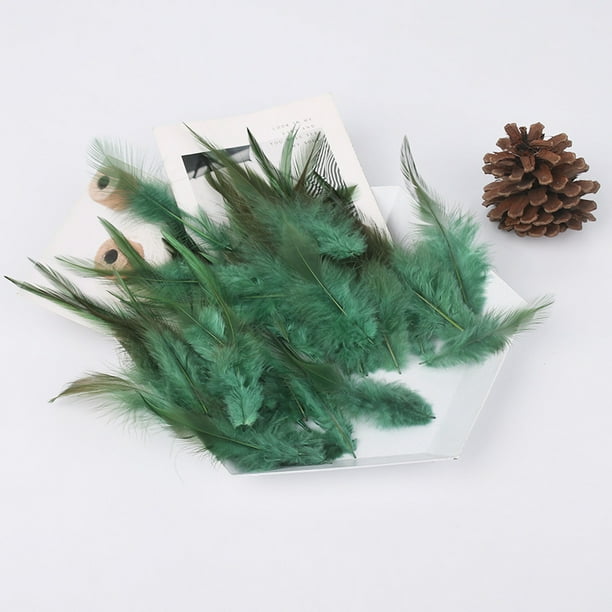 XmhyTop-A Plumas para manualidades, 100 piezas de 3 a 5,9 pulgadas, plumas para manualidades, plumas a granel para bodas, fiestas en casa, suministros para atrapasueños y manualidades, verde oscuro