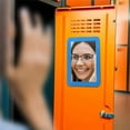 thumbnail image 4 of CEREM Magnetic Locker Mirror, Orange 5" x 7" - Real Glass Make-up Mirror - Locker Accessory for School, Home, Gym, Office, 4 of 9