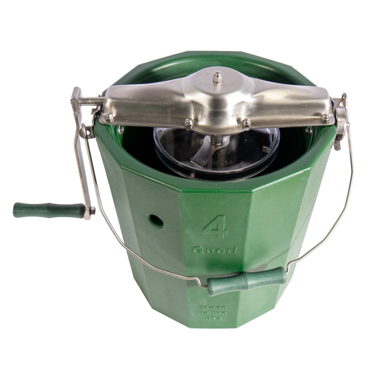 Immergood - PREMIUM 4 qt. - Stainless Steel Ice Cream Maker - Hand Crank