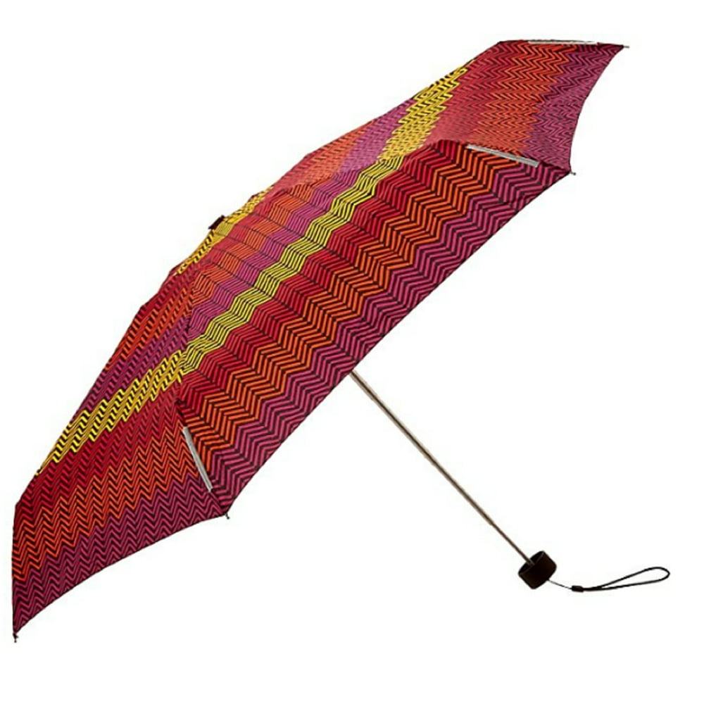 totes Totes Mini Trekker Umbrella With Manual Open Chevron Stripes