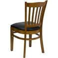 thumbnail image 4 of Flash Furniture HERCULES Series Vertical Slat Back Cherry Wood Restaurant Chair - Black Vinyl Seat, 4 of 7