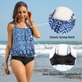 thumbnail image 5 of Charmo Womens Slim Straps Blouson Tankini Tops Bulit-in Bra Only Loose Fit Swimsuit Tops (No Bottoms), 5 of 6