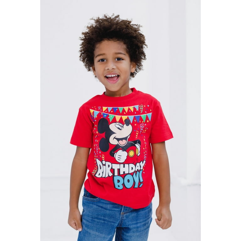 Disney Mickey Mouse Birthday Toddler Boys T-Shirt Infant to Big
