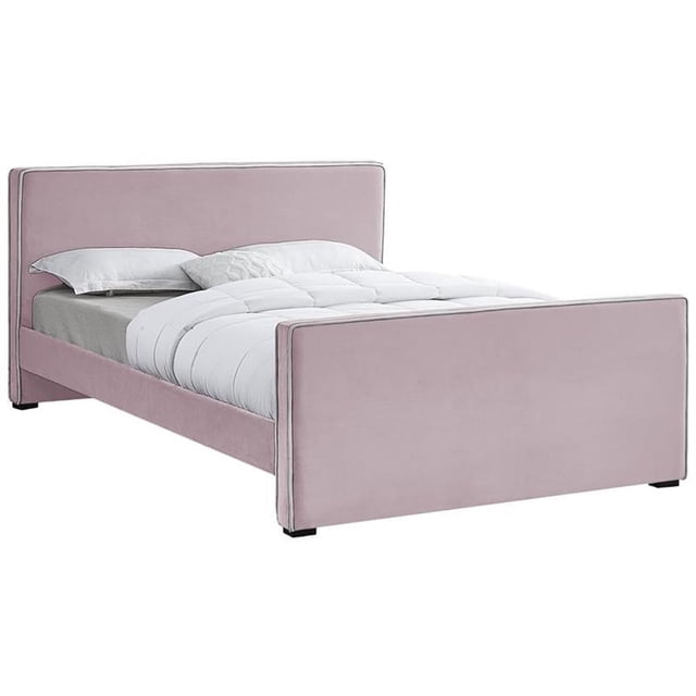 Meridian Furniture Dillard Pink Velvet Full Bed