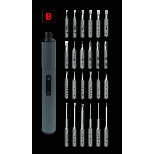 6133B Compact Rechargeable Lithium-Ion Electric Screwdriver Kit with 49-Piece S2 Bits (Including 45MM Long Bits) - Precision Repair Tool for Home Appliances, & Computers, 24V Max, Durable &