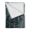 thumbnail image 2 of Truck Soft Flannel Fleece Throw Blanket, Greyscale Illustration of a Tractor Trailer with Paint Smears Cargo Delivery, Cozy Plush for Indoor and Outdoor Use, 70" x 90", Grey Turquoise, by Ambesonne, 2 of 5