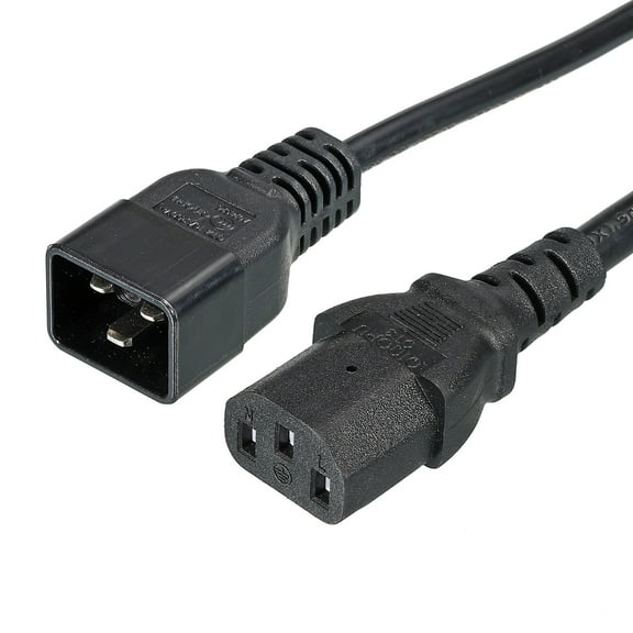 Uxcell AC Power Cord 3 Prong C20 Male to C13 Female 1.64Ft 250V 10A 16A PDU Extension Cable