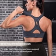 thumbnail image 4 of Nebility Women High Impact Racerback Sports Bras Wirefree Front Adjustable Workout Tops Bounce Control Gym Activewear Bra, 4 of 7