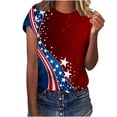 thumbnail image 2 of BRGZLK Womens 4Th Of July T-Shirts Trendy Independence Day Flag Print Tee Loose Round Neck Short Sleeves Novelty Holiday Shirt Multicolor XXXL, 2 of 4