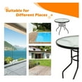 thumbnail image 6 of 32 Inch Patio Tempered Glass Steel Frame Round Table with Convenient Umbrella Hole, 6 of 9