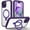 Darkpurple, variant on Magnetic Stand for iPhone 13 Case [Fit for Magsafe] [Built-in 9H Tempered Glass Screen Protector] Full-Body Shockproof Military-Grade Protective Case, for iPhone 13, Clear