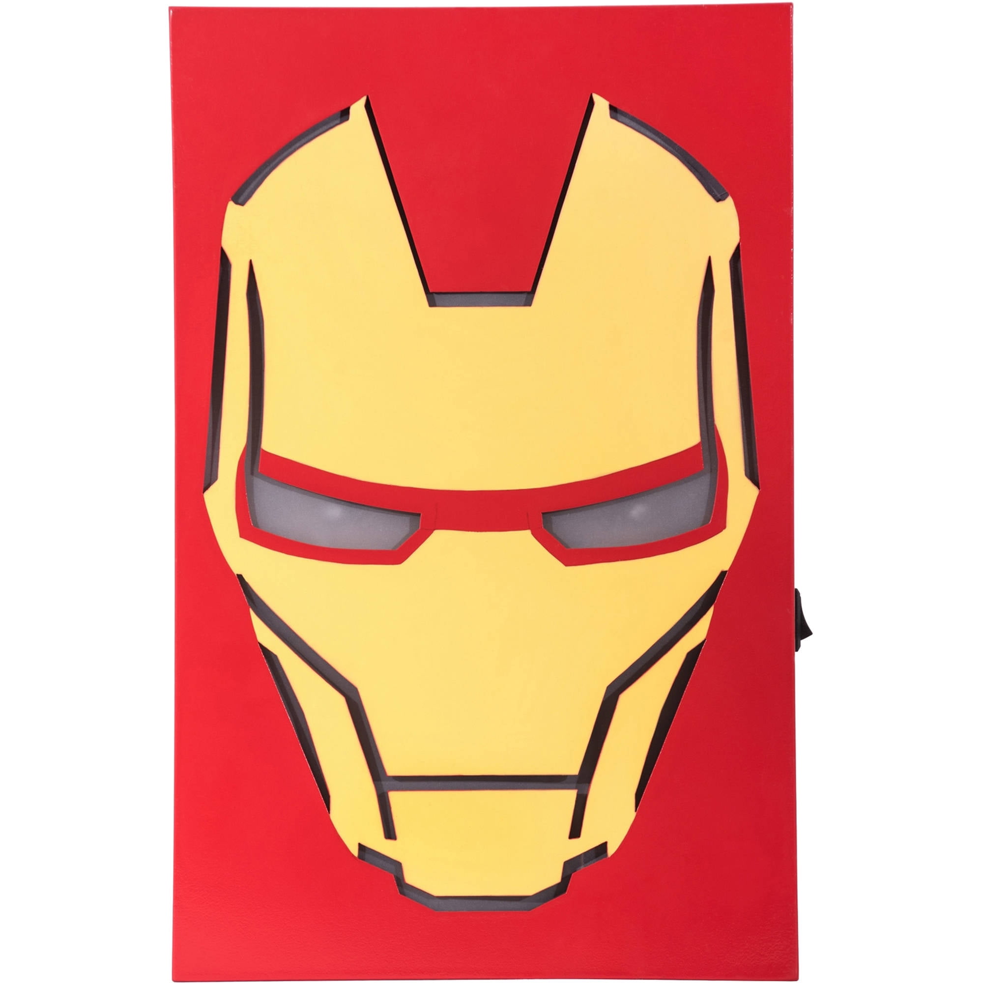 Marvel Led Lit Hero Face Mdf Box Art Iron Man