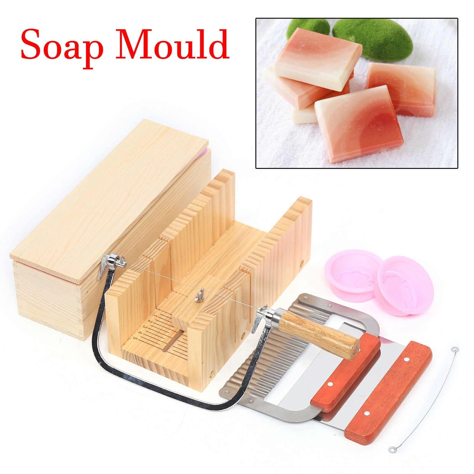 CNCEST 9Set DIY Soap Making Tool Handmade Soaps Cutting Box Mold With