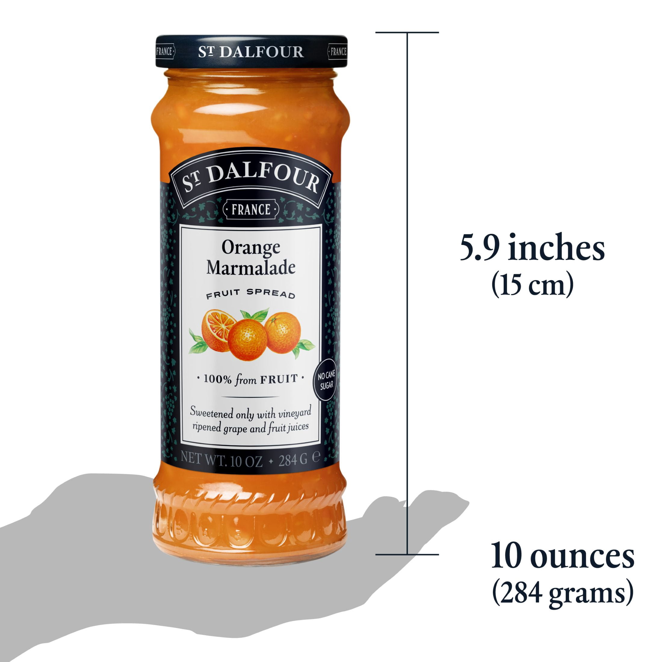 (2 pack) St. Dalfour Orange Marmalade Fruit Spread, 100% from Fruit, Vegan & Gluten Free, 10 oz Jar